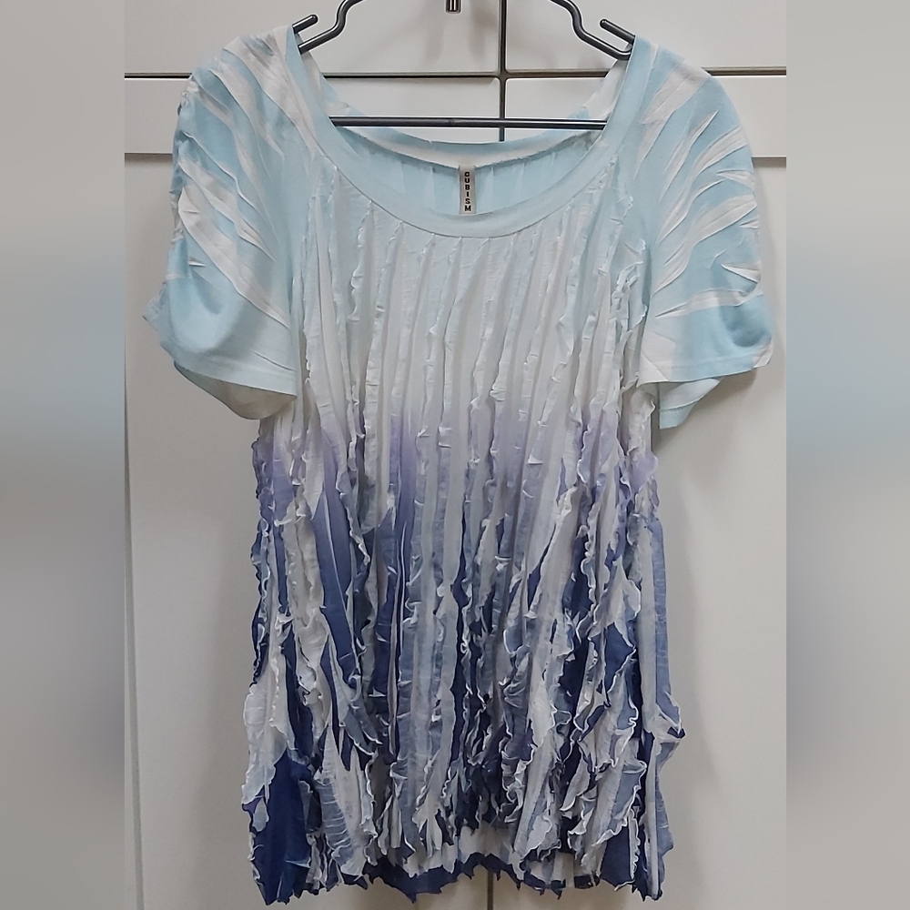 Cubism Ruffle Ombre Top
